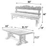 Belruse Bench Dining Table Set of 3 (KIT)