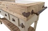 Marble Top 3 Drawer Kitchen Island In Chalk White