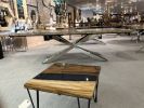 KC Top Amazing Petrified Light Wood 98 Inch Dining Table