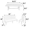 Inverness Farmhouse Bench Dining Table Set of 7 (KIT)