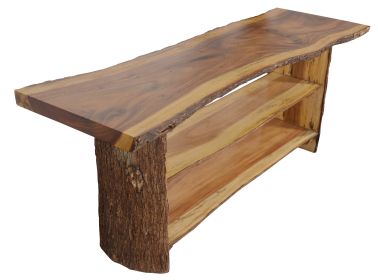 Bark TV Console Two Shelves