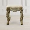 Platine Lion End Table with Marble Top