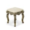 Platine Lion End Table with Marble Top