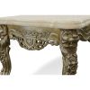 Platine Lion End Table with Marble Top