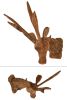 Teak Deer Head with Base