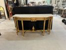 Grand Carved Console with Marble Top 68"W-Gold