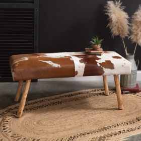 Tombstone Cowhide Bench