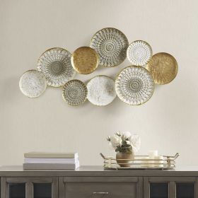 Multi-colored Geometric Metal Discs Wall Decor