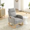 Welike 27.6"W Modern Accent High Backrest Living Room Lounge Arm Rocking Chair, Two Side Pocket(W83453336)