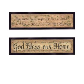 "Blessed Home" 2-Piece Vignette by Gail Eads, Black Frame