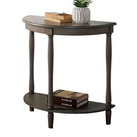 Traditional Design 1pc Side Table Storage Bottom Shelf Antique Gray Color Home Living Room Furniture