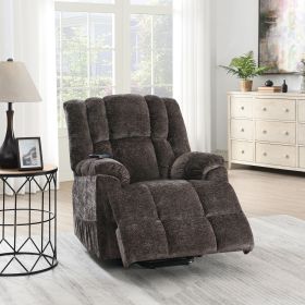 Brown Power Lift Recliner with Heating and Massage