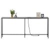 70.9 inch Narrow Long Console Table with 2 Power Outlets & USB Ports, Narrow Entryway Table Sofa Table Behind Couch for Living Room, Rustic Gray