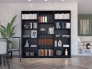 Lowell Black 3 Piece Living Room Set with 3 Bookcases