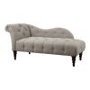 1pc Modern Traditional Chaise Button Tufted Detail Brown Upholstery Style Comfort Living Room Furniture Espresso Finish Legs