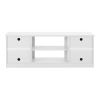 Modern Farmhouse TV Media Stand, Large Barn Inspired Home Entertainment Console, for TV Up to 70'', with Open Shelves and Closed Cabinets, White