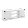 Modern Farmhouse TV Media Stand, Large Barn Inspired Home Entertainment Console, for TV Up to 70'', with Open Shelves and Closed Cabinets, White