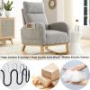 Welike 27.6"W Modern Accent High Backrest Living Room Lounge Arm Rocking Chair, Two Side Pocket(W83453336)