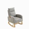 Welike 27.6"W Modern Accent High Backrest Living Room Lounge Arm Rocking Chair, Two Side Pocket(W83453336)