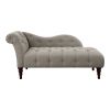 1pc Modern Traditional Chaise Button Tufted Detail Brown Upholstery Style Comfort Living Room Furniture Espresso Finish Legs