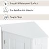 White Cabinet Triangle Corner Storage Cabinet with Adjustable Shelf Modern Style MDF Board