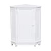 White Cabinet Triangle Corner Storage Cabinet with Adjustable Shelf Modern Style MDF Board