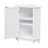 White Cabinet Triangle Corner Storage Cabinet with Adjustable Shelf Modern Style MDF Board