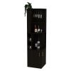 Syrah Corner Bar Cabinet, Eight Bottle Cubbies, Double Door, Two Open Shelves -Black