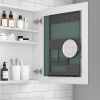 20'' W x 26'' H Bathroom Mirror Medicine Cabinet - Wooden Door Medicine Cabinets for Bathroom, Wall Mounted Recessed or Surface