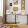 70.9 inch Narrow Long Console Table with 2 Power Outlets & USB Ports, Narrow Entryway Table Sofa Table Behind Couch for Living Room, Rustic Gray