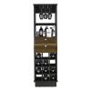 Classic Bar Cabinet, Two Drawers, Twelve Built-in Wine Rack-Black / Walnut