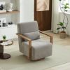 30.3"W Swivel Modern Upholstered Accent Chair with Solid Wood Armrests and 360 Degree Comfy Lounge Reading Chair, Side Armchair for Hotel, Bedroom