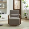 30.3"W Swivel Modern Upholstered Accent Chair with Solid Wood Armrests and 360 Degree Comfy Lounge Reading Chair, Side Armchair for Hotel, Bedroom