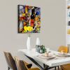 Framed Canvas Wall Art Decor Abstract Style Painting,Wine Bottle with Glasses Painting Decoration For Bar, Restrant, Kitchen, Dining Room