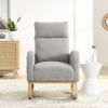 Welike 27.6"W Modern Accent High Backrest Living Room Lounge Arm Rocking Chair, Two Side Pocket(W83453336)