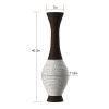 39-Inch Tall Standing Designer Floor Vase - Durable Artificial Rattan - Elegant Two-Tone Dark Brown Finish - Ideal Decor Accent for Living Room