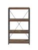 Weathered Oak and Black 3-shelf Bookcase