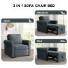 3-in-1 Sofa Bed Chair, Convertible Sleeper Chair Bed,Adjust Backrest Into a Sofa,Lounger Chair,Single Bed,Modern Chair Bed Sleeper for Adults