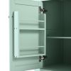 Kitchen Cart with Rubber wood Drop-Leaf Countertop ,Cabinet door internal storage racks