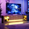 78'' Modern TV Stand with 6 Cabinets& 2 Open Compartments, Entertainment Center for TVs up to 90'', Television Console for Living Room, Bedroom