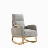 Welike 27.6"W Modern Accent High Backrest Living Room Lounge Arm Rocking Chair, Two Side Pocket(W83453336)