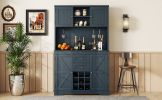 Coffee Bar Cabinet Kitchen Cabinet with Storage, Farmhouse Wine Cabinet with Drawers shelves and cabinets