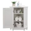 White Cabinet Triangle Corner Storage Cabinet with Adjustable Shelf Modern Style MDF Board