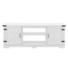 Modern Farmhouse TV Media Stand, Large Barn Inspired Home Entertainment Console, for TV Up to 70'', with Open Shelves and Closed Cabinets, White