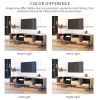 Modern TV with 2 Cabinets& Open Storage Compartment, Color-matching Media Console Table for TVs up to 85''