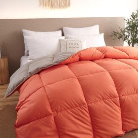 Down Duvet, Winter Duvet, Goose Down Duvet Core, Air Conditioner (Option: Orange-180x220cm-4)