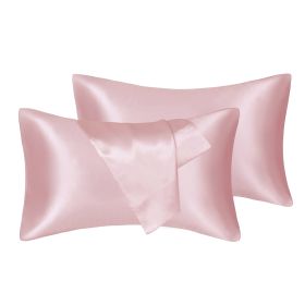 75D Satin Artificial Silk Pillowcase (Option: Pink-King 20X36in)