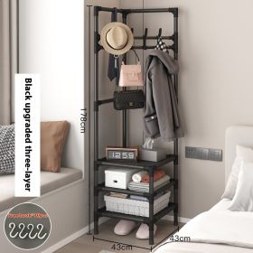 Corner Coat Rack Multi-layer Assembly Hanging Bedroom (Option: Upgrade Three Black-Factory Direct Sales)