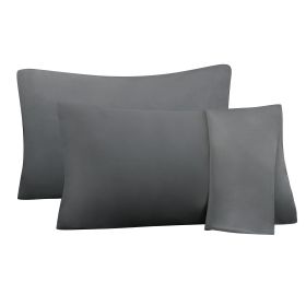 75D Satin Artificial Silk Pillowcase (Option: Grey brushed-King 20X36in)