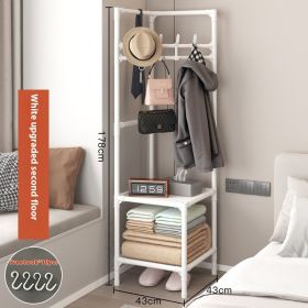 Corner Coat Rack Multi-layer Assembly Hanging Bedroom (Option: Upgraded Two Layers Of White-Factory Direct Sales)